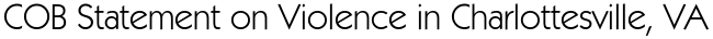 COB Statement on Violence in Charlottesville, VA